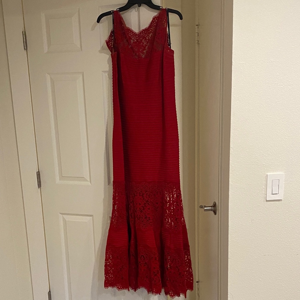 Tadashi Shoji Red Lace Gown